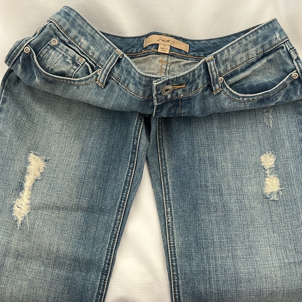 Niotto Jeans / Lightly Distressed Blue Jeans - Picture 7 of 8